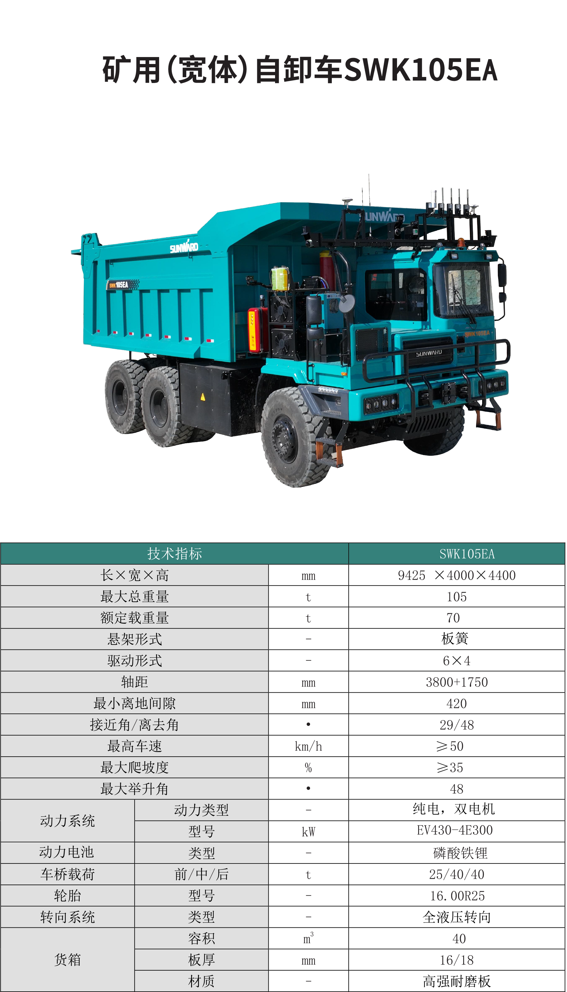 SWK 105EA 礦用（寬體）自卸車