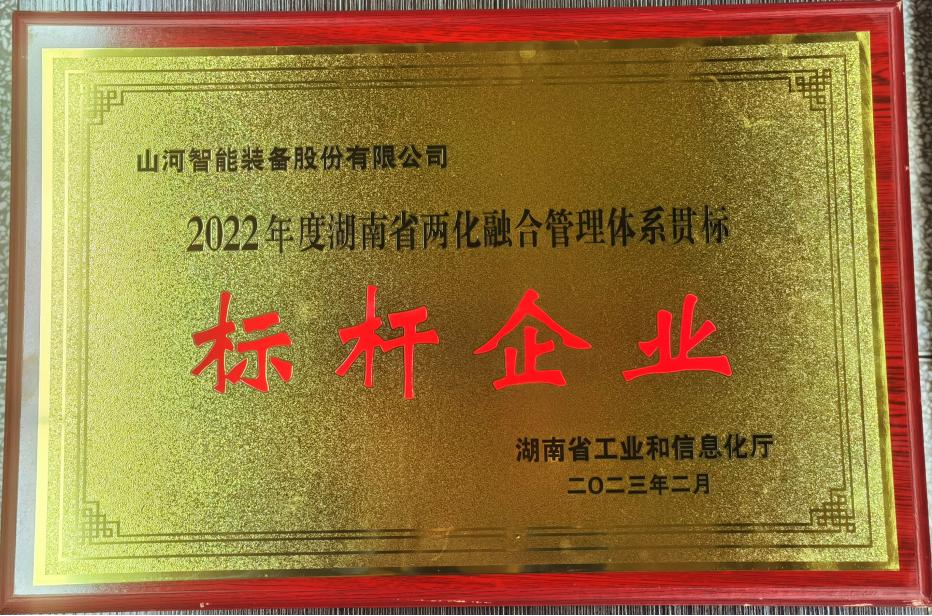 點贊！山河智能獲評2022年度湖南省兩化融合管理體系貫標標桿企業(yè)