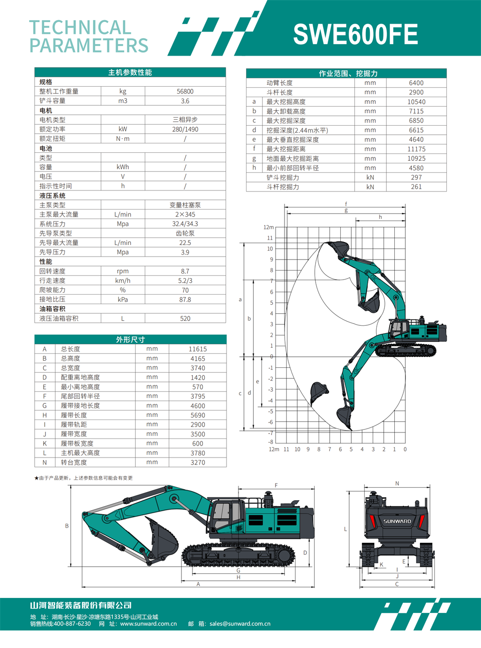 SWE600FE 電動挖掘機